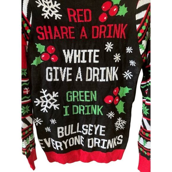 Tipsy Elves “You Miss, You Drink!” Target Game Christmas Sweater, Size M NWT - Picture 8 of 10